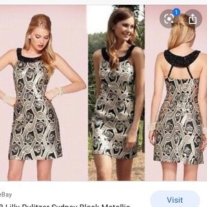 Lilly Pulitzer Beaded Halter Brocade Dress 4
